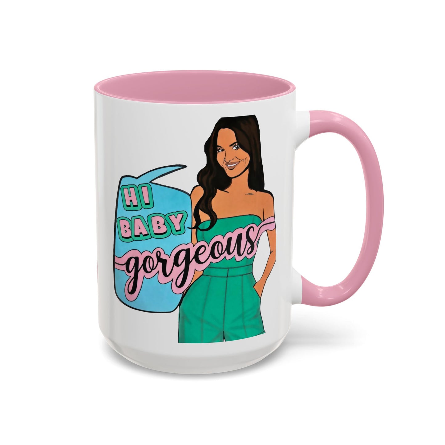 RHOSLC, "Hey Baby Gorgeous!" Ceramic Mug, (11oz, 15oz)  featuring Lisa Barlow