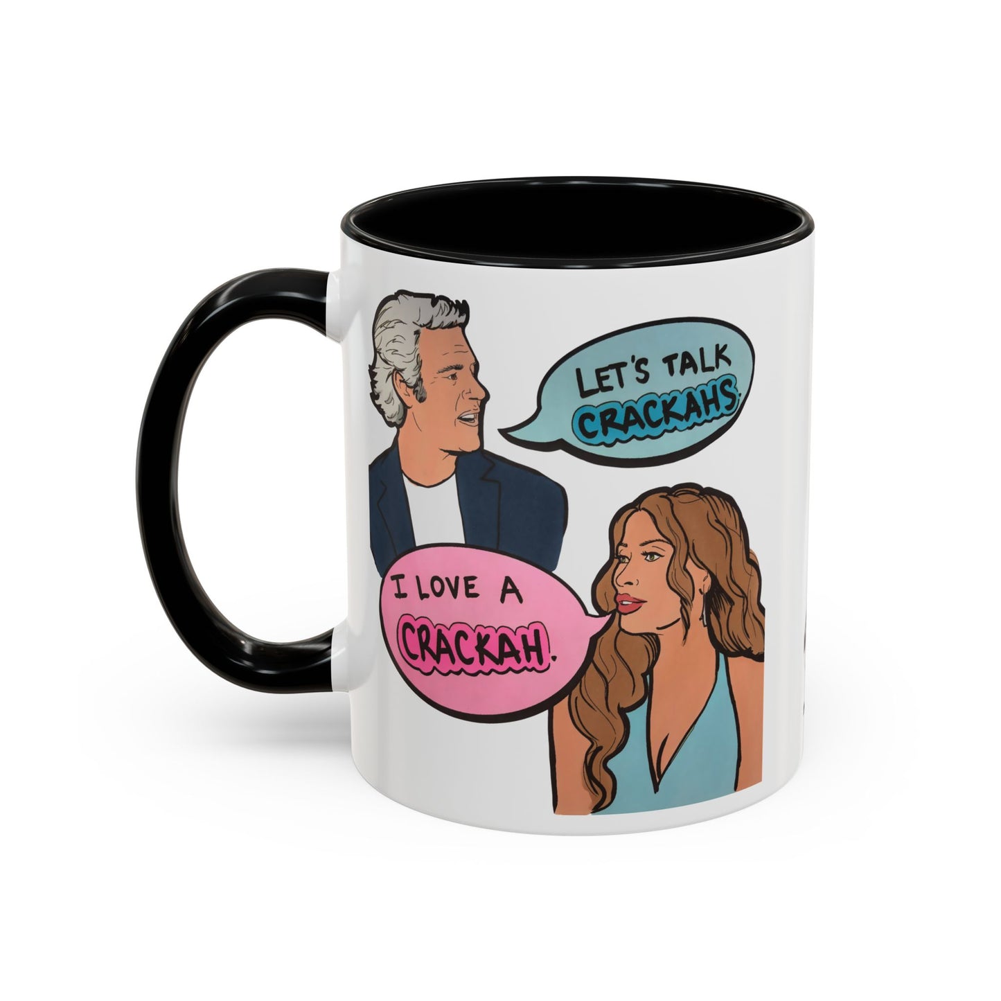 RHORI Alicia Loves a Cracka, Ceramic Mug, (11oz, 15oz) featuring Alicia Carmody & Andy Cohen