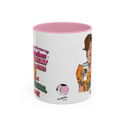 RHOBH Jenn Tilley Jewels and Coffee, Ceramic Mug, Various Sizes & Colors, featuring Jennifer Tilley