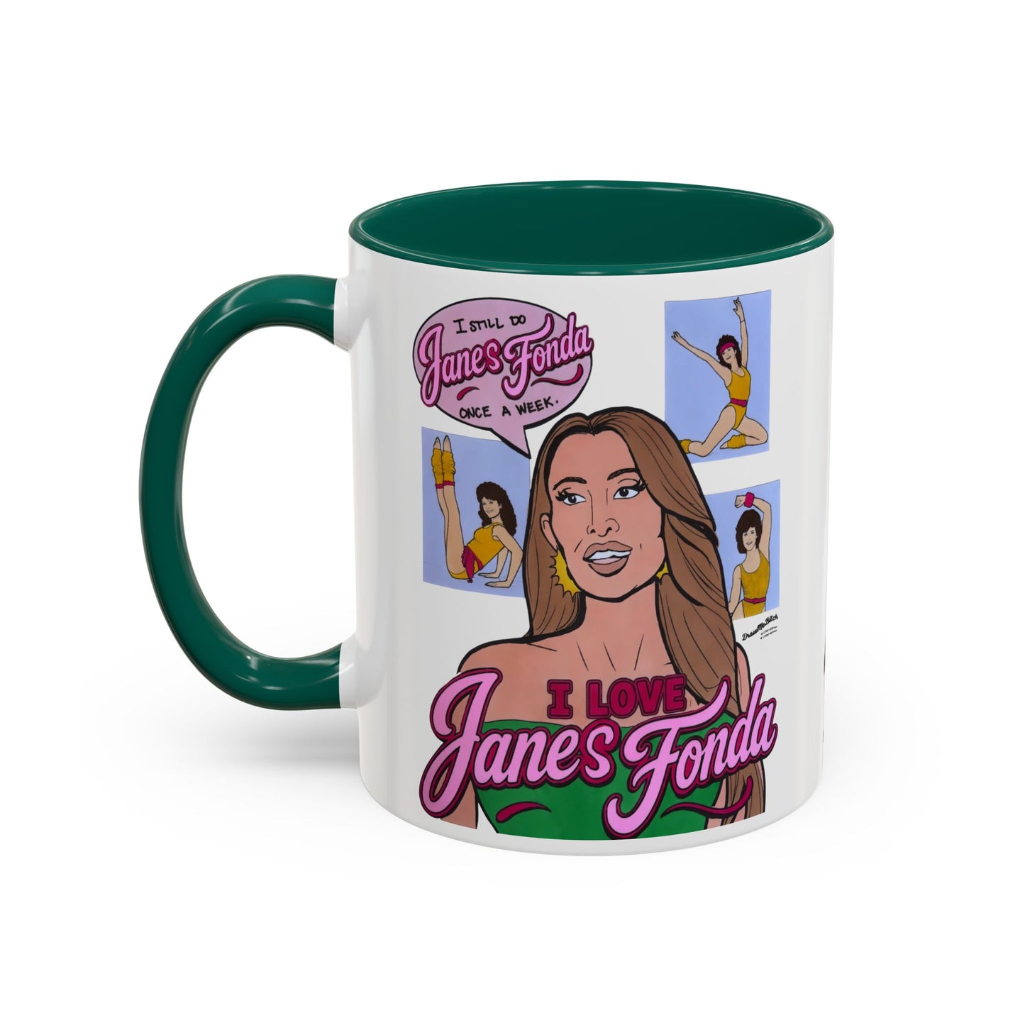 RHORI Alicia Loves Janes Fonda, Ceramic Mug, (11oz, 15oz) featuring Kelsey Swanson & Rosie Woods