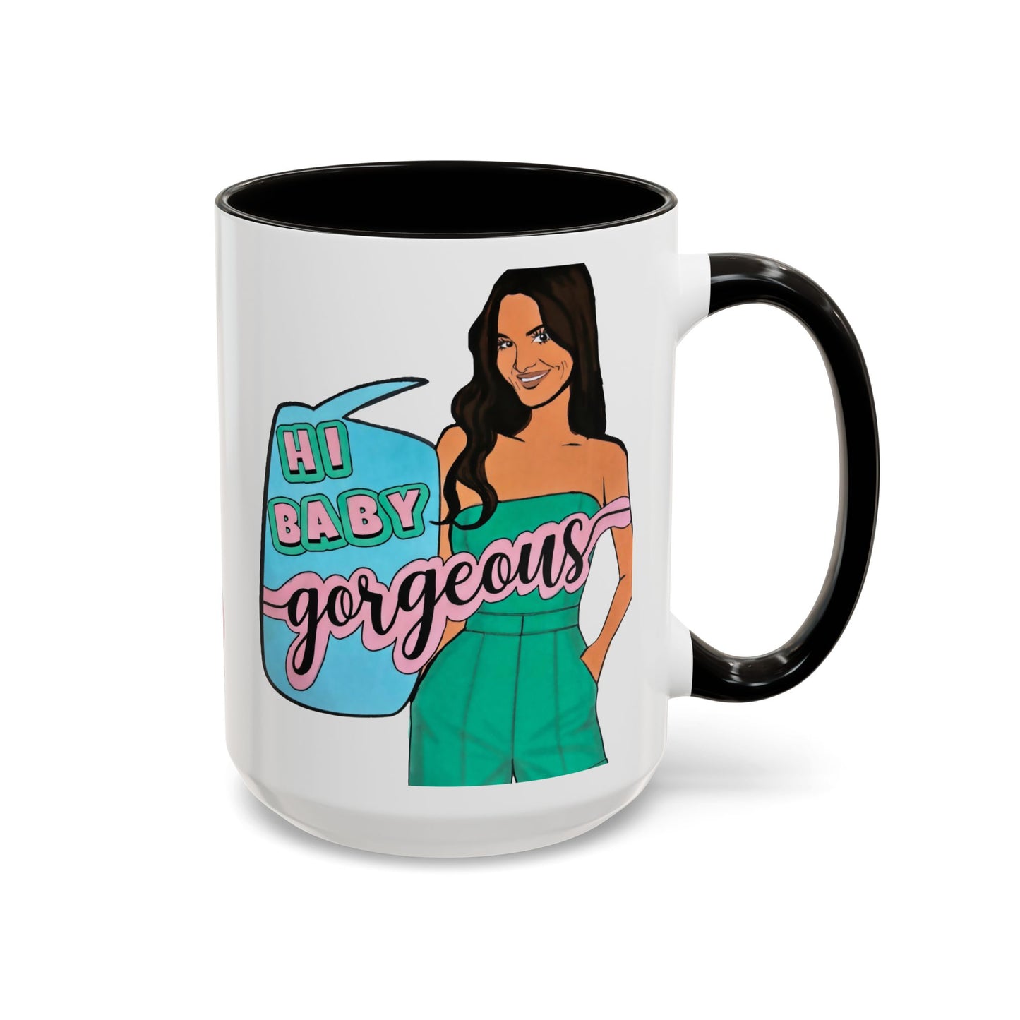 RHOSLC, "Hey Baby Gorgeous!" Ceramic Mug, (11oz, 15oz)  featuring Lisa Barlow