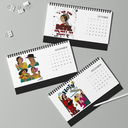 Real Housewives of 2026 by ColorUsBravo, 5" x 10" Desktop Calendar