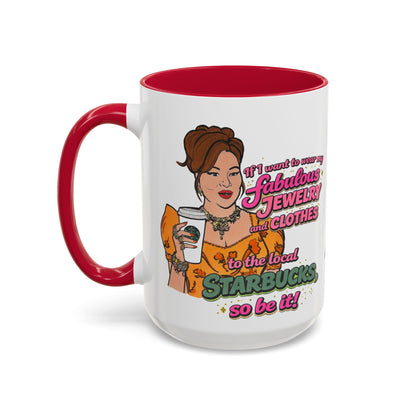 RHOBH Jenn Tilley Jewels and Coffee, Ceramic Mug, Various Sizes & Colors, featuring Jennifer Tilley
