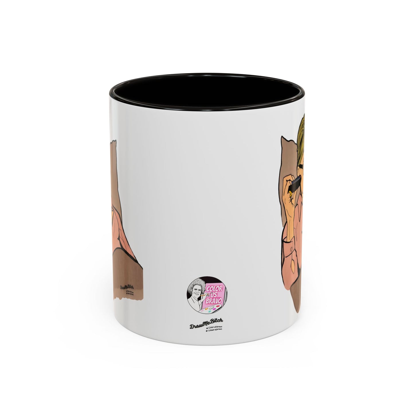 RHONY Sonja in bed with a Crown, Ceramic Mug, (11oz, 15oz) featuring Sonja Morgan