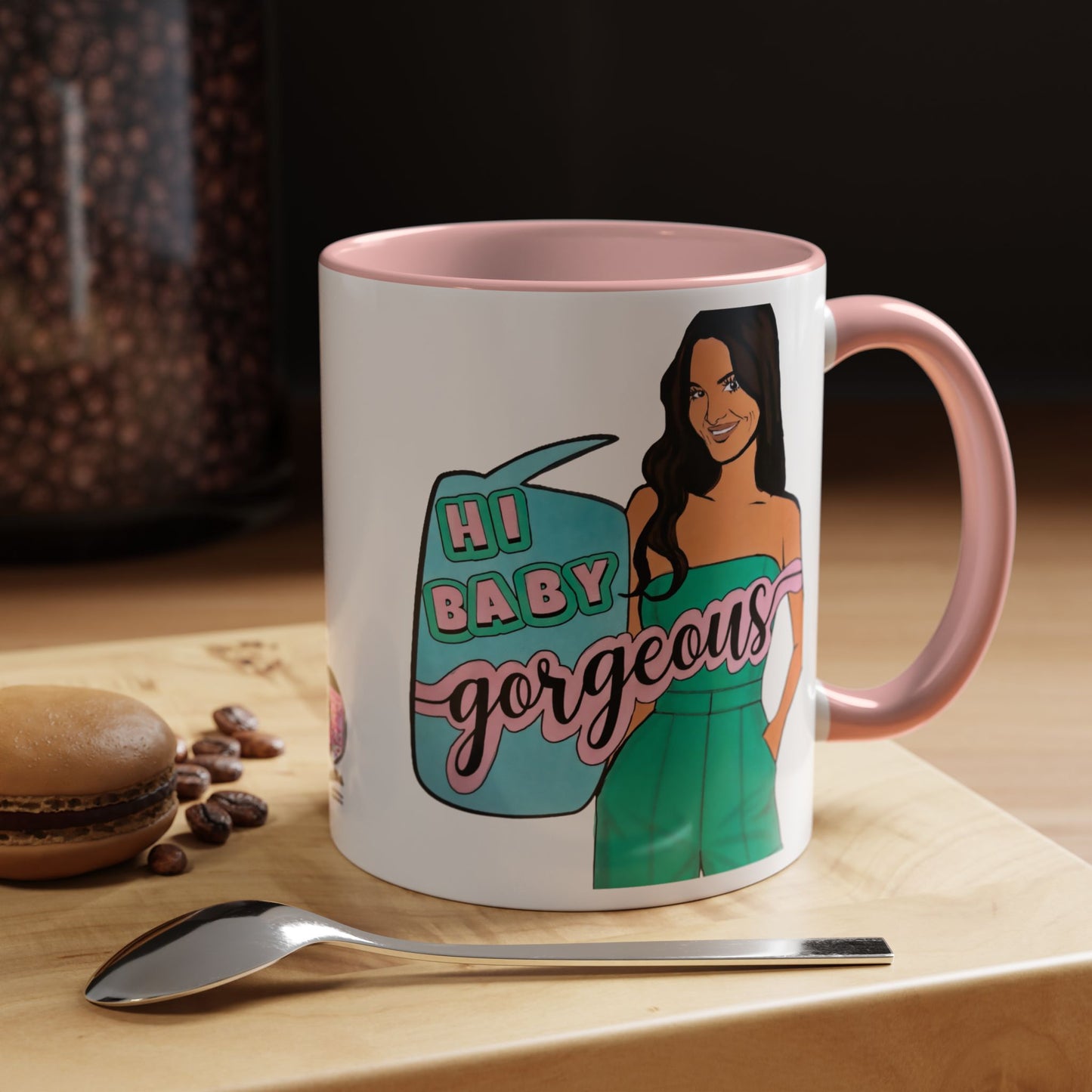 RHOSLC, "Hey Baby Gorgeous!" Ceramic Mug, (11oz, 15oz)  featuring Lisa Barlow