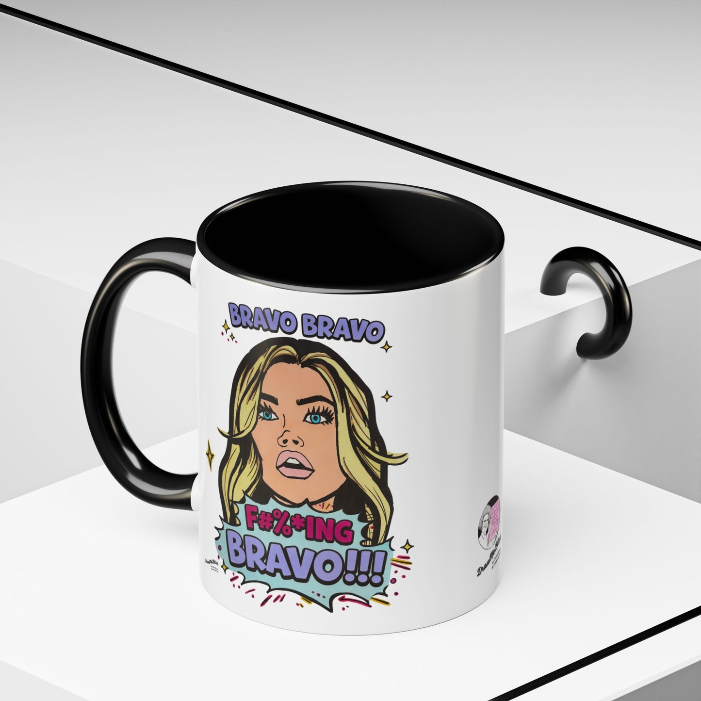 RHOBH Denise Bravo Bravo Bravo, Ceramic Mug, Various Sizes & Colors, featuring Denise Richards