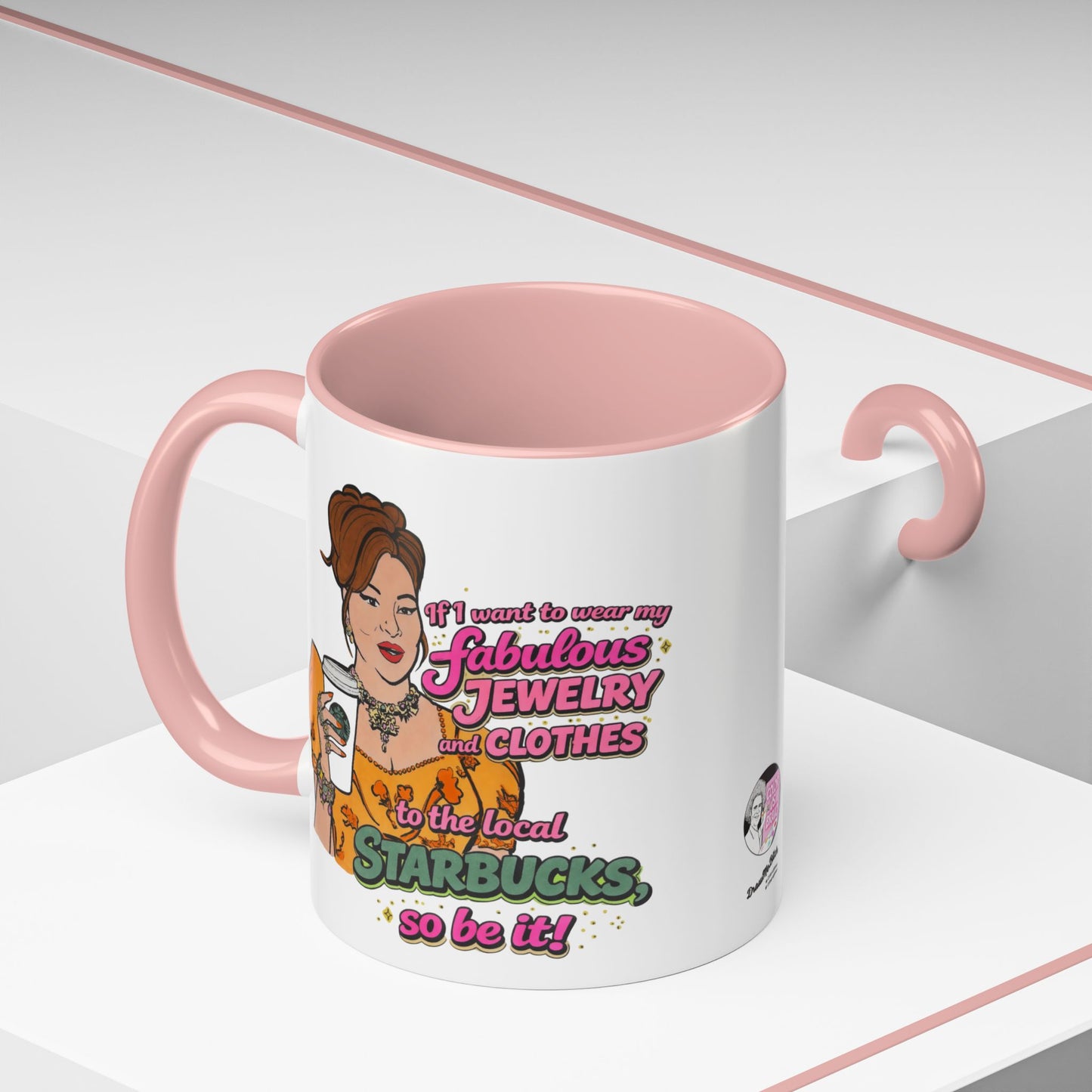 RHOBH Jenn Tilley Jewels and Coffee, Ceramic Mug, Various Sizes & Colors, featuring Jennifer Tilley