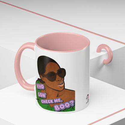 RHOA Sheree Who Gon Check Me Boo?, Ceramic Mug, Various Sizes & Colors, featuring Sheree Whitfield