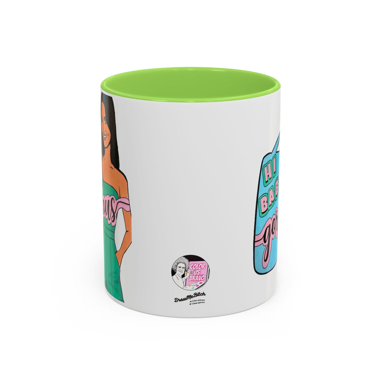 RHOSLC, "Hey Baby Gorgeous!" Ceramic Mug, (11oz, 15oz)  featuring Lisa Barlow