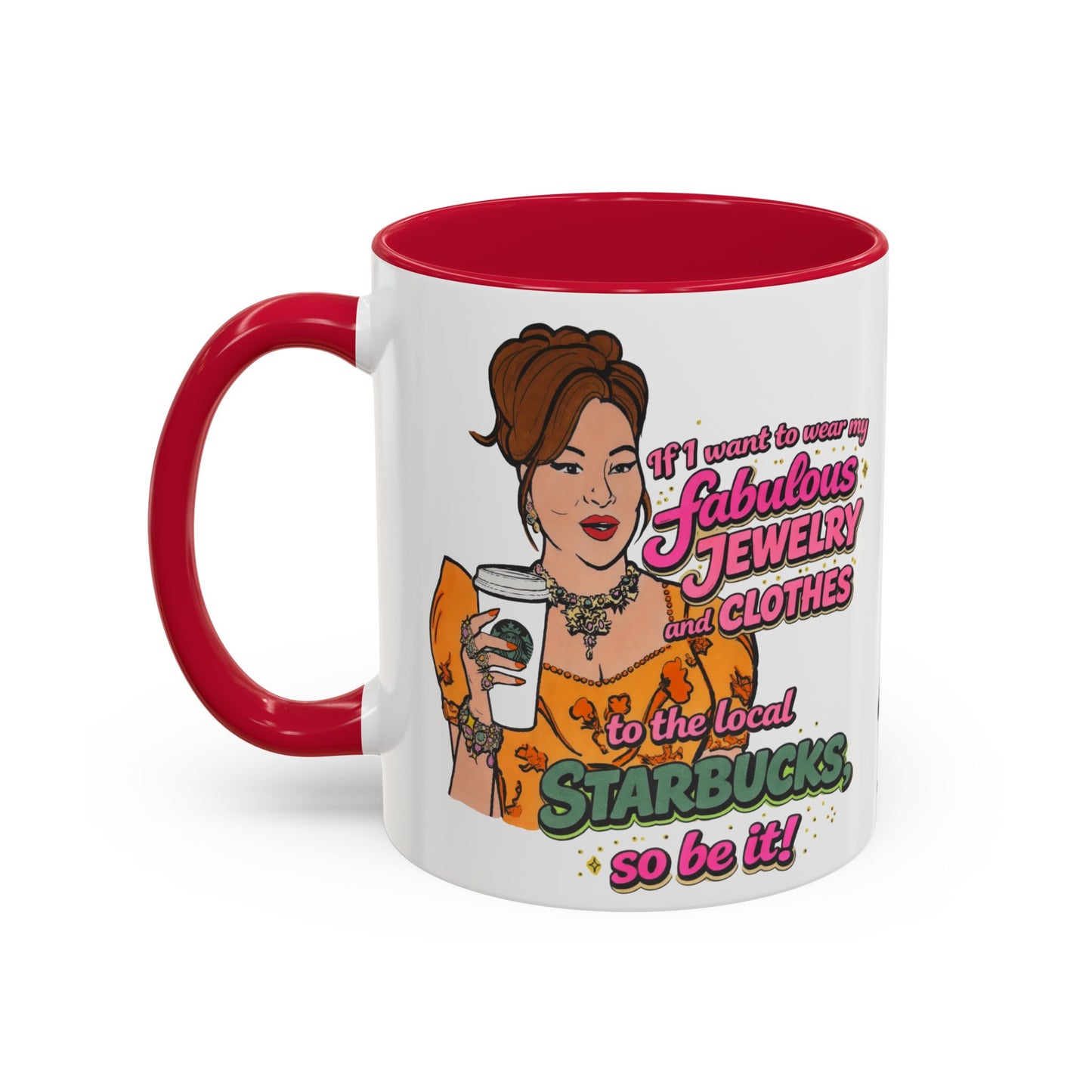 RHOBH Jenn Tilley Jewels and Coffee, Ceramic Mug, Various Sizes & Colors, featuring Jennifer Tilley
