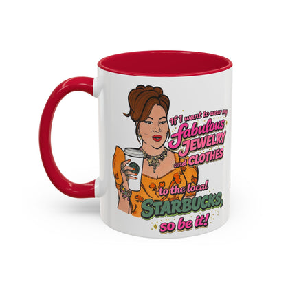 RHOBH Jenn Tilley Jewels and Coffee, Ceramic Mug, Various Sizes & Colors, featuring Jennifer Tilley