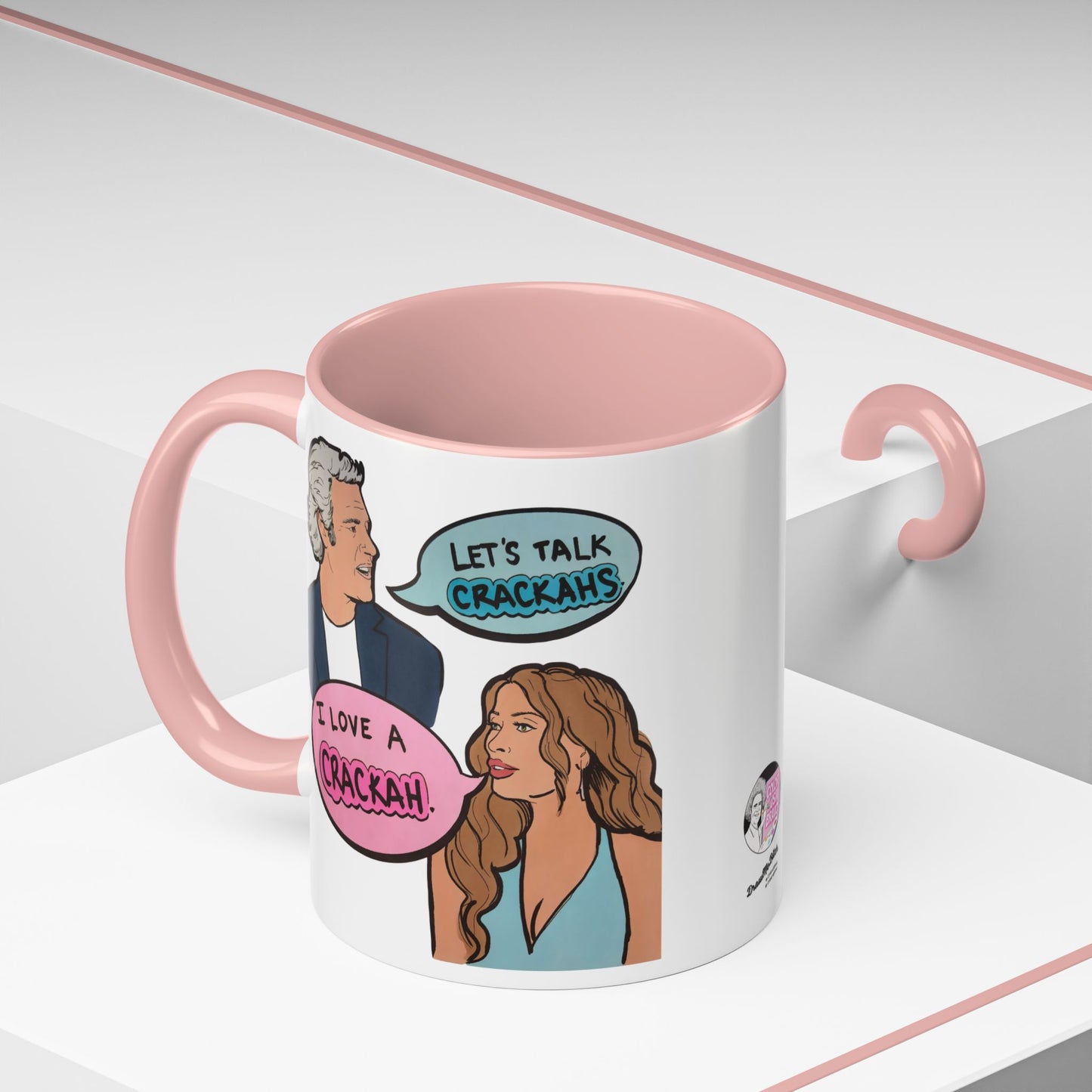 RHORI Alicia Loves a Cracka, Ceramic Mug, (11oz, 15oz) featuring Alicia Carmody & Andy Cohen