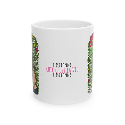 RHONY Luann Chic C'est La Bush, Ceramic Mug, (11oz, 15oz) Featuring Luann De Lesseps