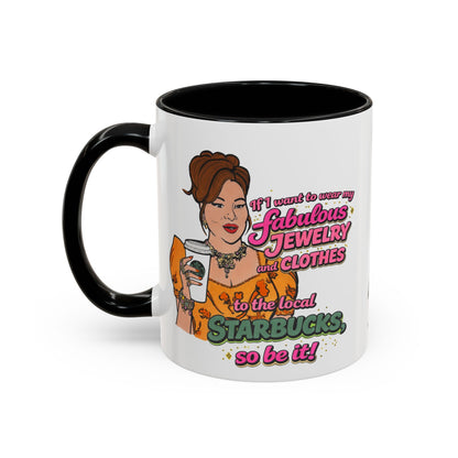 RHOBH Jenn Tilley Jewels and Coffee, Ceramic Mug, Various Sizes & Colors, featuring Jennifer Tilley