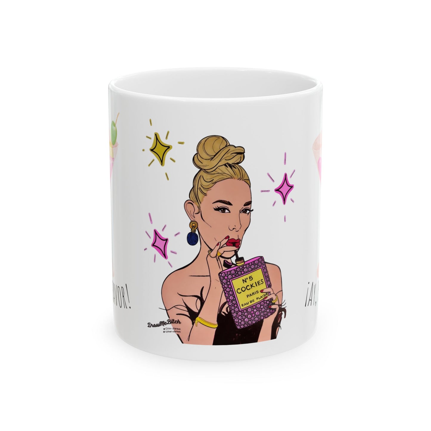 RHOM Marysol Cockies Ay Por Favor!, Ceramic Mug, (11oz, 15oz) Featuring Marysol Patton