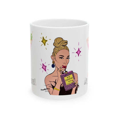 RHOM Marysol Cockies Ay Por Favor!, Ceramic Mug, (11oz, 15oz) Featuring Marysol Patton