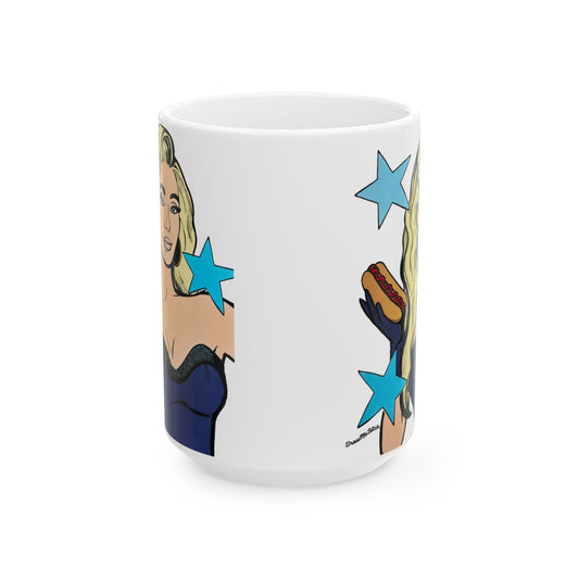 RHOBH Erika & Hot Dog, Ceramic Mug, (11oz, 15oz) featuring Erika Jayne