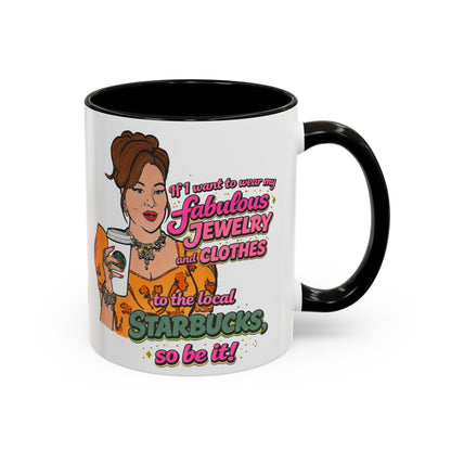 RHOBH Jenn Tilley Jewels and Coffee, Ceramic Mug, Various Sizes & Colors, featuring Jennifer Tilley