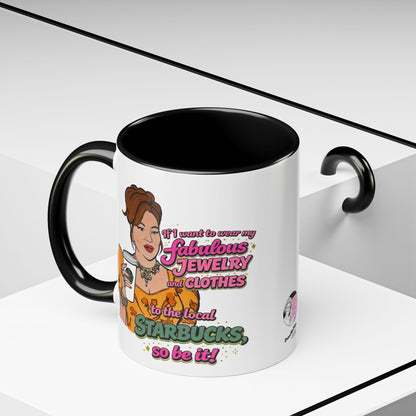 RHOBH Jenn Tilley Jewels and Coffee, Ceramic Mug, Various Sizes & Colors, featuring Jennifer Tilley