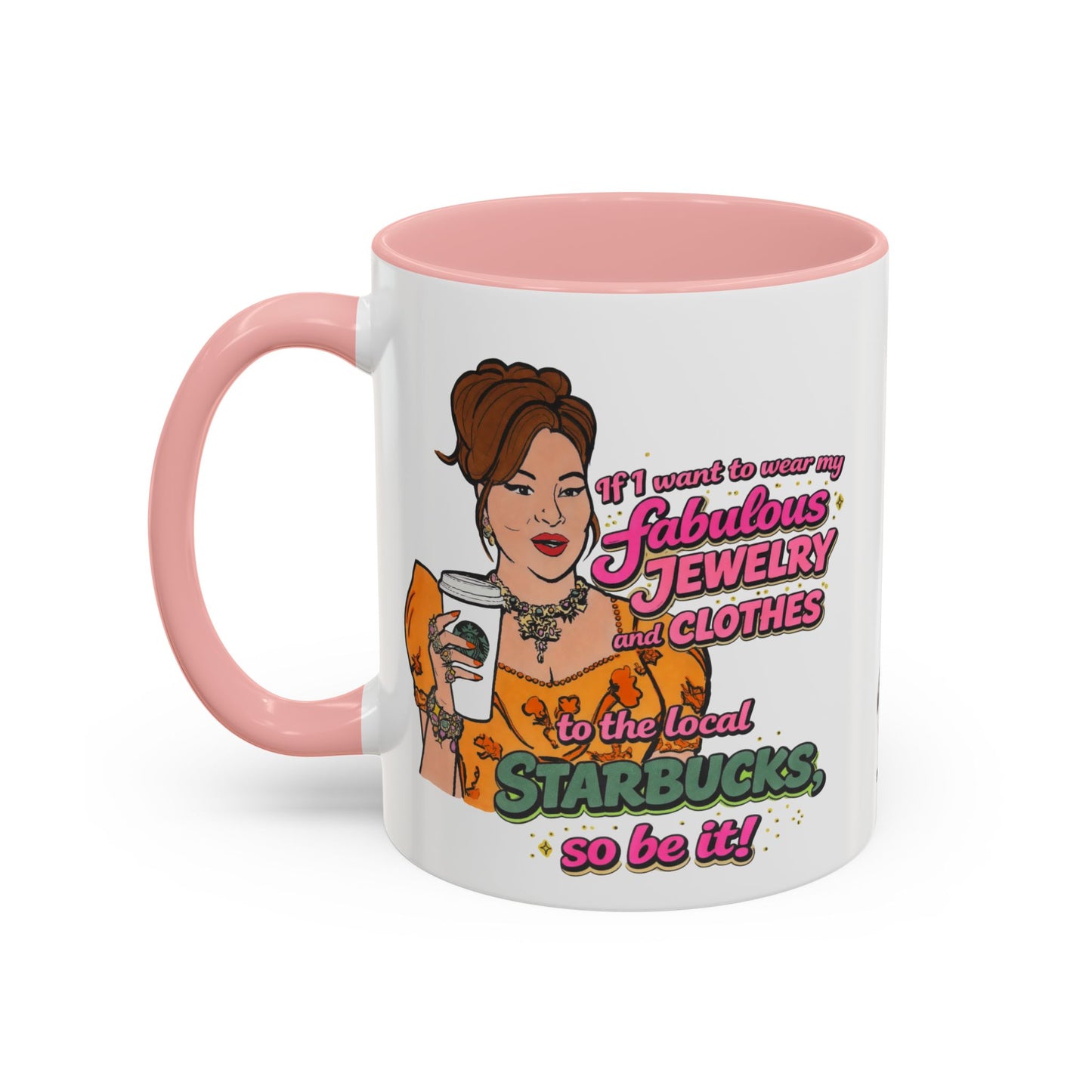 RHOBH Jenn Tilley Jewels and Coffee, Ceramic Mug, Various Sizes & Colors, featuring Jennifer Tilley
