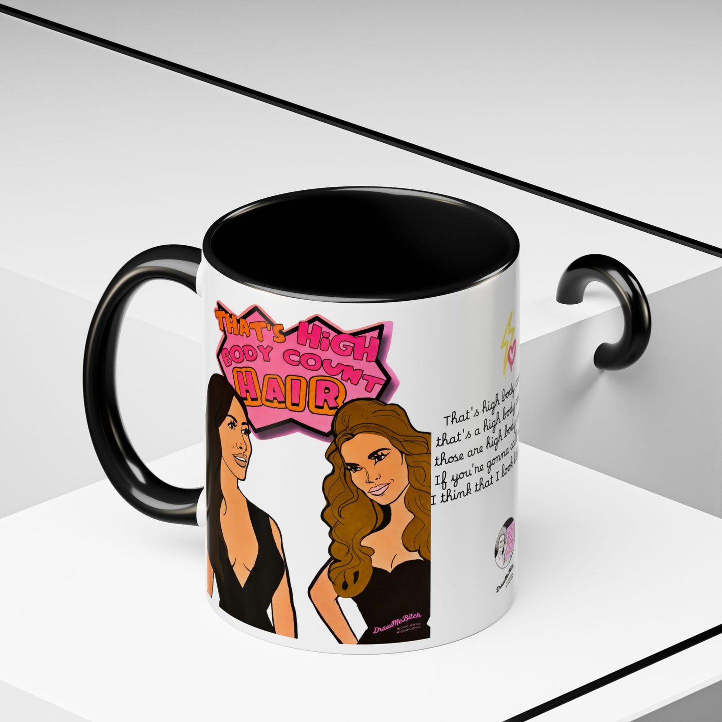 RHOSLC High Body Count Hair, Ceramic Mug, (11oz, 15oz) Featuring Angie K & Britani Bateman