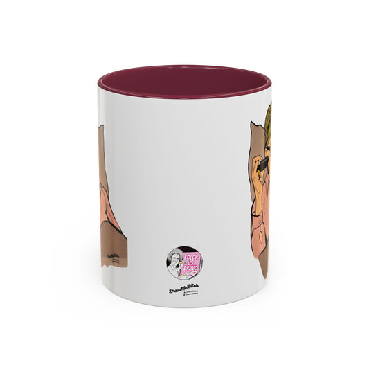 RHONY Sonja in bed with a Crown, Ceramic Mug, (11oz, 15oz) featuring Sonja Morgan