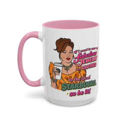 RHOBH Jenn Tilley Jewels and Coffee, Ceramic Mug, Various Sizes & Colors, featuring Jennifer Tilley