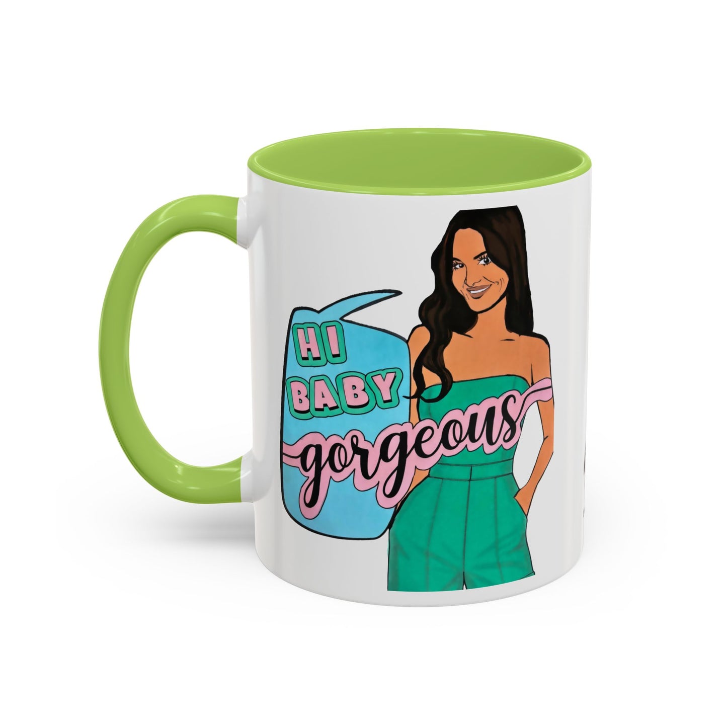 RHOSLC, "Hey Baby Gorgeous!" Ceramic Mug, (11oz, 15oz)  featuring Lisa Barlow