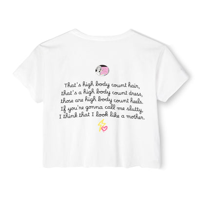 RHOSLC "High Body Count Hair", Cropped Tee, Featuring Angie K