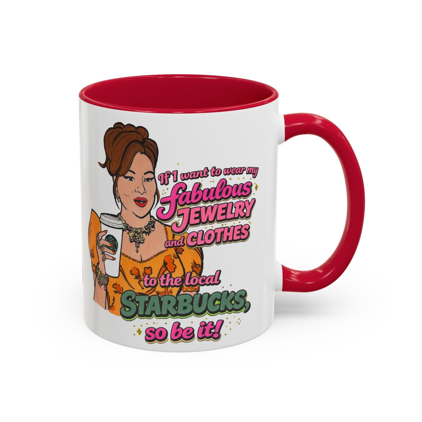 RHOBH Jenn Tilley Jewels and Coffee, Ceramic Mug, Various Sizes & Colors, featuring Jennifer Tilley