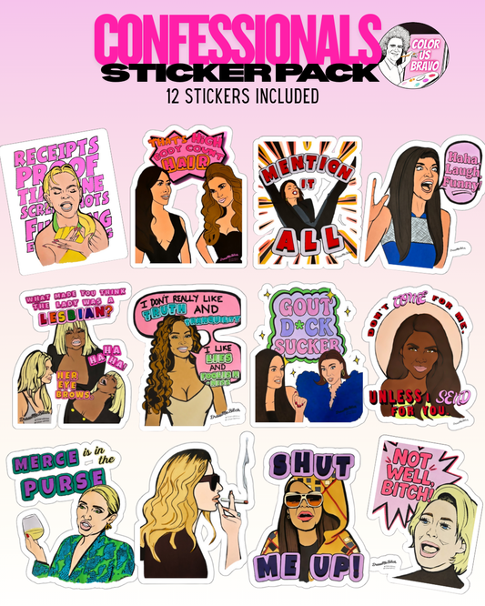 CONFESSIONALS Sticker Pack, Set of 12