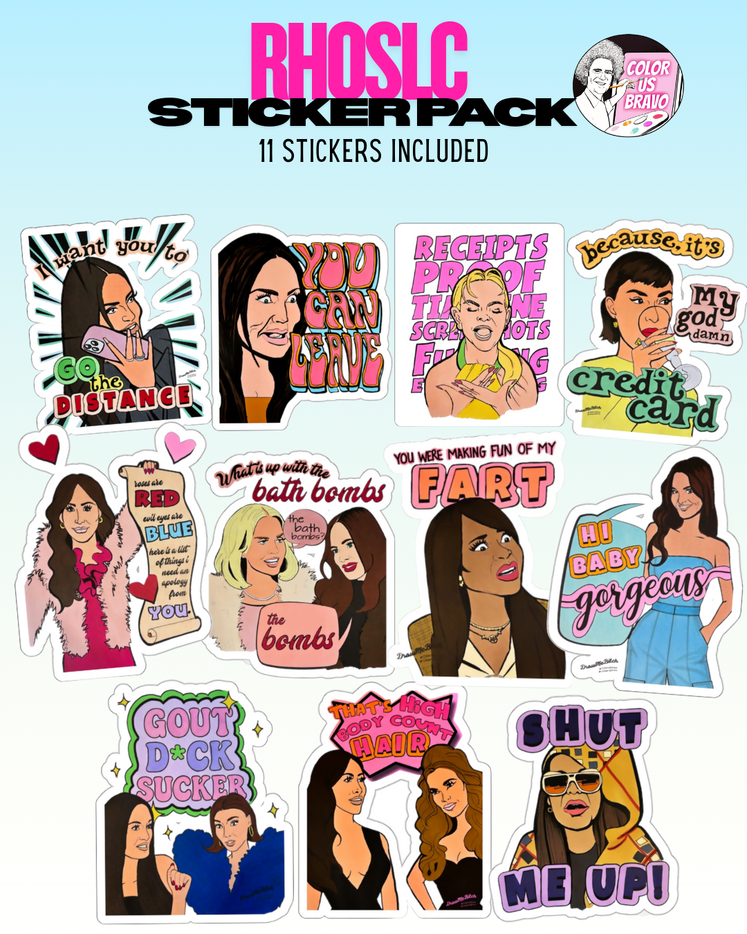 The Best of *RHOSLC* Sticker Pack, Set of 11
