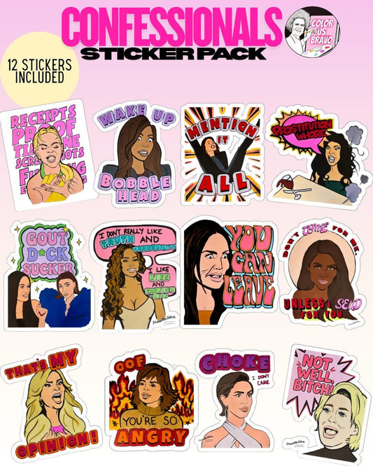CONFESSIONALS Sticker Pack, Set of 12