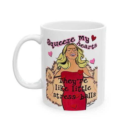 RHOSLC Stress Ball Hearts featuring Heather Gay, Ceramic Mug